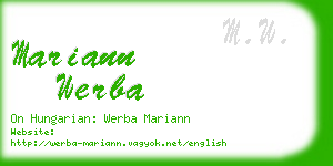 mariann werba business card